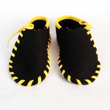 کفش خانگی مشکی زرد 221x221 - بهل، فروشگاه بهل، بهل مارکت، استودیو طراحی و تولیدی بهل، فروش تک و عمده، تولید به مصرف